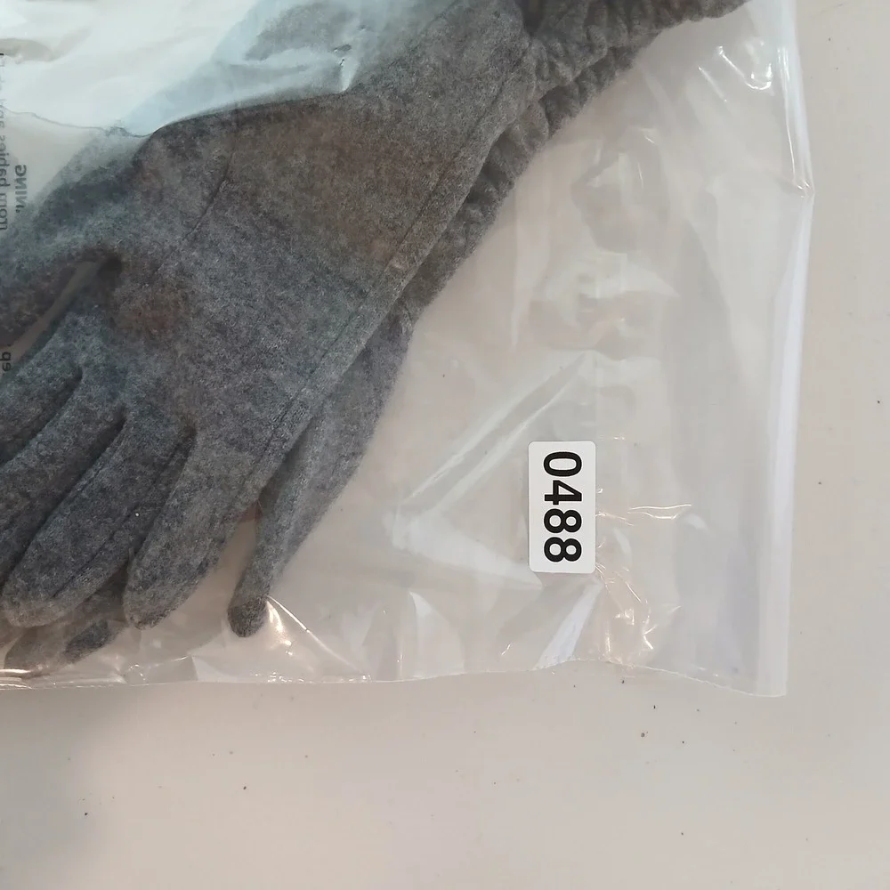 Lauren Ralph Lauren Gloves Women Large Gray Wool Winter Warm Classic Soft